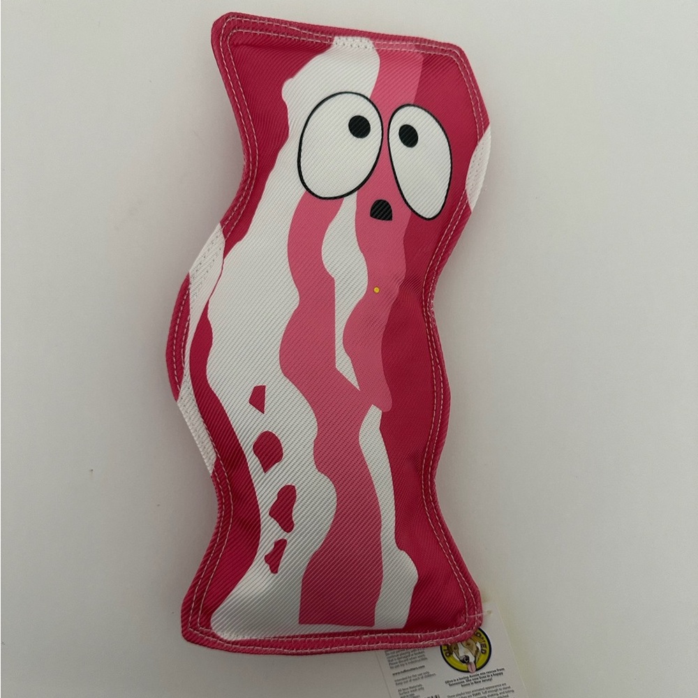 NWT Tuff Mutters Bacon and Egg Dog Toys Set of 2 Durable Plush Squeaky Pet Chews - Picture 8 of 12